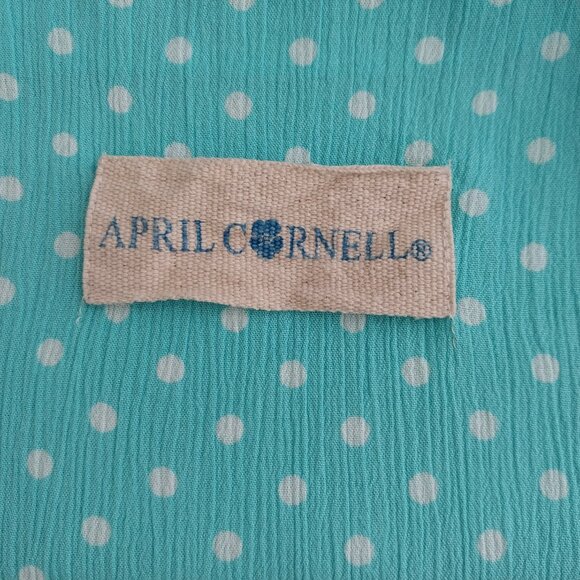 April Cornell Boho Cottagecore Blue Polka Dot Tote Crossbody Bag New Without Tag - Picture 4 of 5